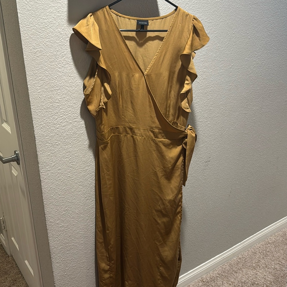 Who What Wear Mustard Wrap Dress – Size Large